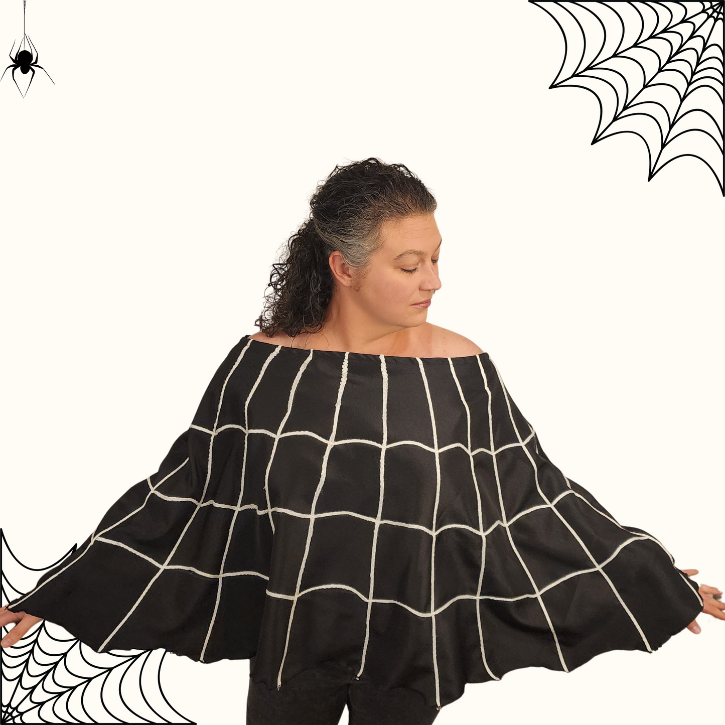 Spider Web Poncho Sewing Pattern PDF and Projector Instructions with Video Tutorial Sizes XS-5XL