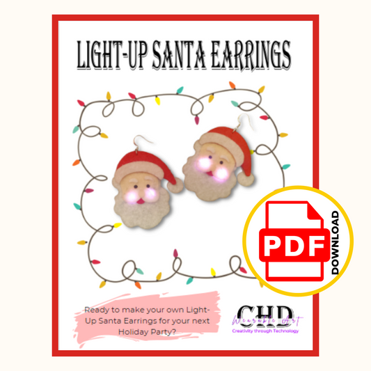 DIY Light-Up Santa Earrings Pattern | Light-Up Santa Earrings | DIY Santa Earrings | Cricut Santa Earrings | Cricut Light-Up Santa Earrings