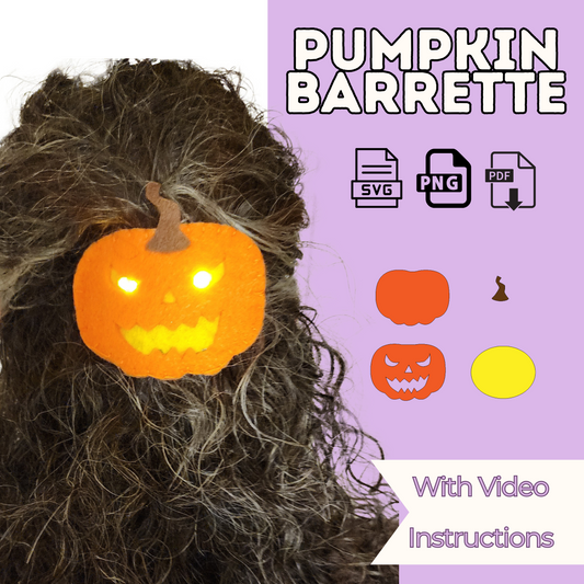 Pumpkin Hair Clip Sewing Pattern – Printable PDF & Video Tutorial with 4 Designs