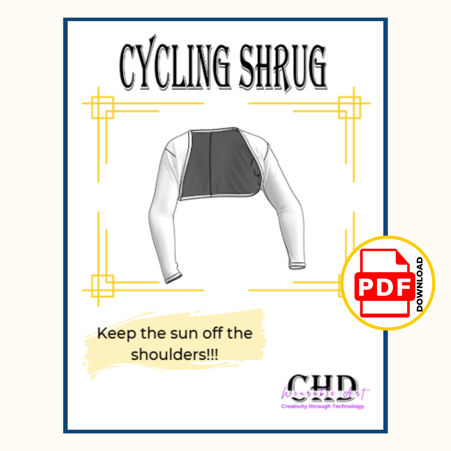 Fitted Cycling Shrug PDF Sewing Pattern | Sportswear Top | Athletic Shrug
