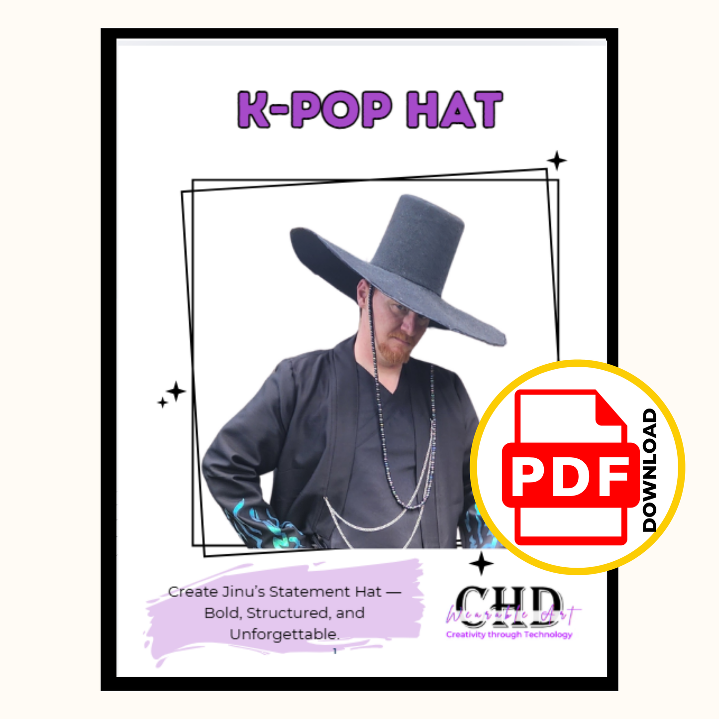 DIY Cosplay Felt K-Pop Inspired Hat K-Pop Inspired 10 sizes and sew along video