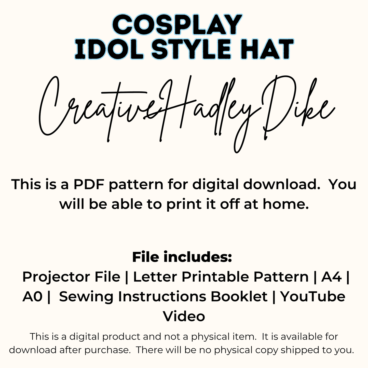 DIY Cosplay Felt K-Pop Inspired Hat K-Pop Inspired 10 sizes and sew along video