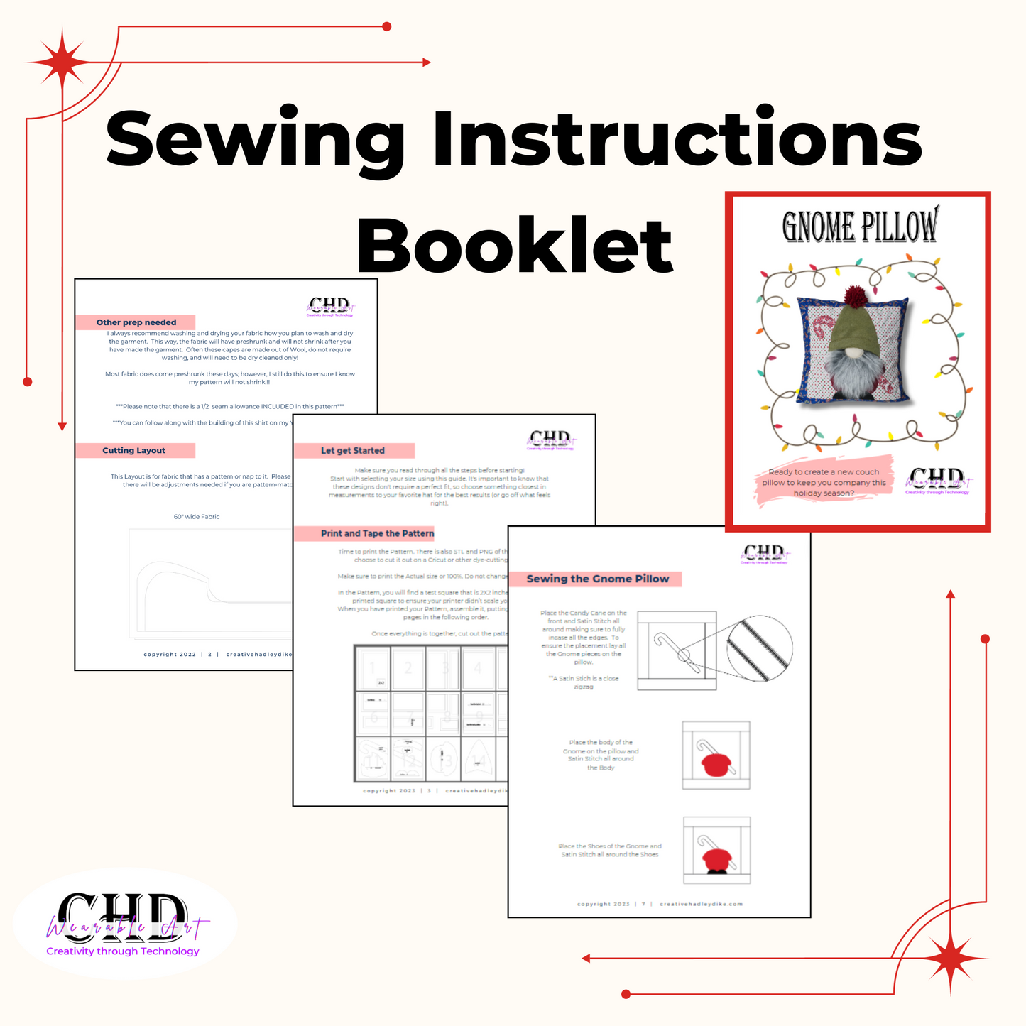 Gnome Pillow Case PDF Sewing Pattern