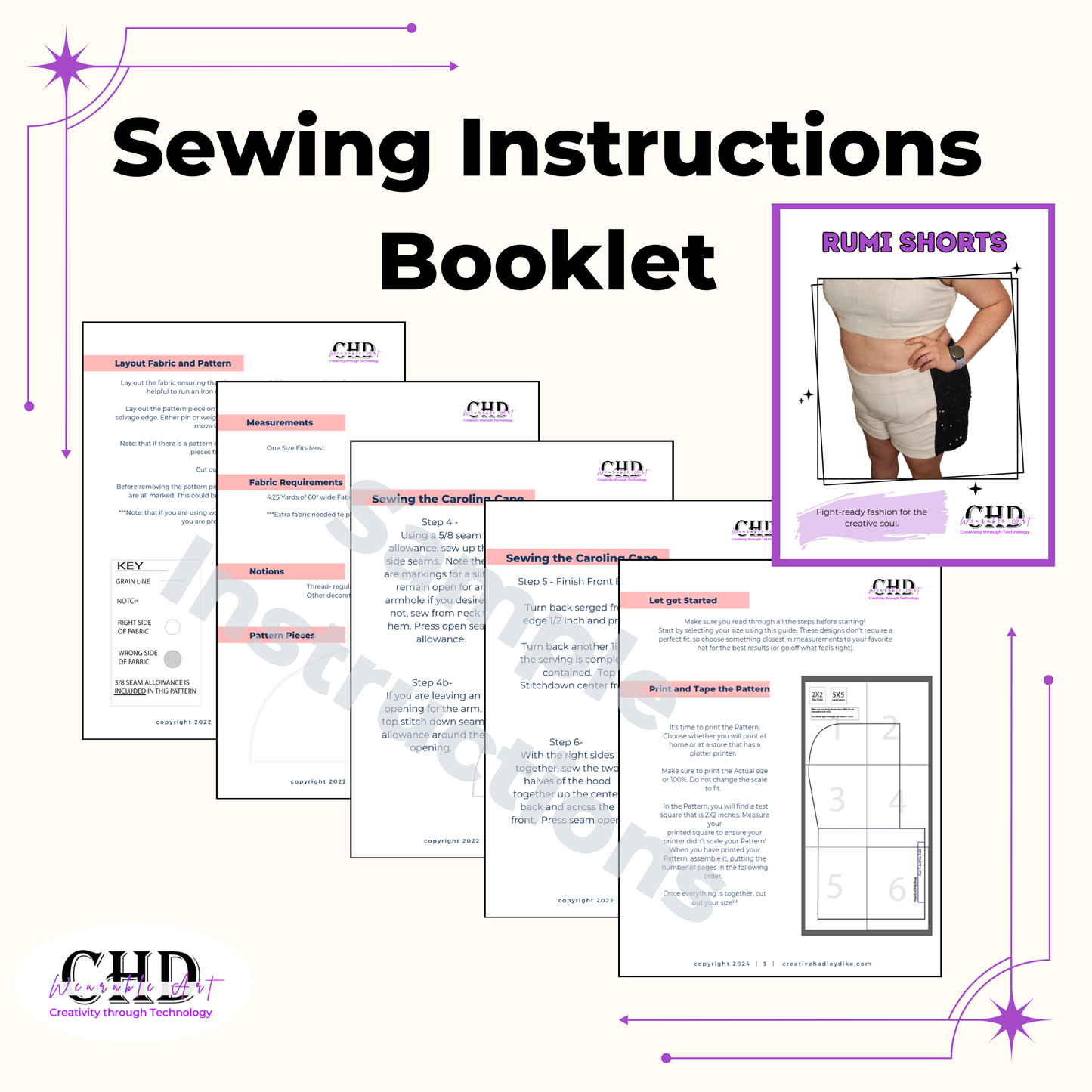 Cosplay-Inspired Shorts Sewing Pattern with PDF + Projector Files Sew along video and 18 Sizes Included