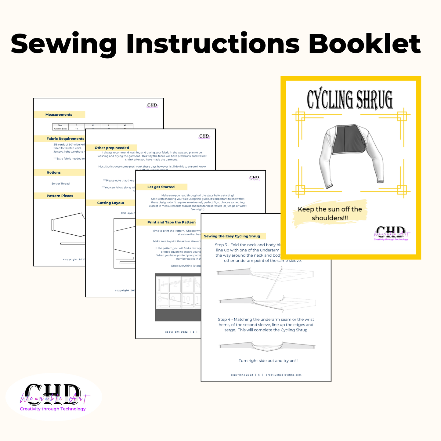 Fitted Cycling Shrug PDF Sewing Pattern | Sportswear Top | Athletic Shrug
