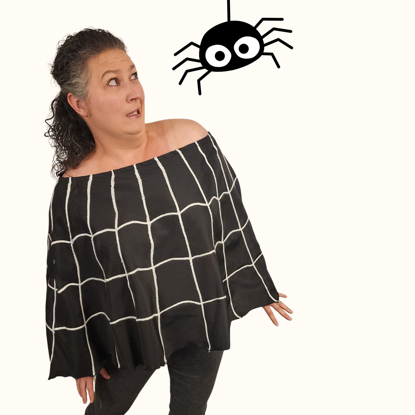 Spider Web Poncho Sewing Pattern PDF and Projector Instructions with Video Tutorial Sizes XS-5XL