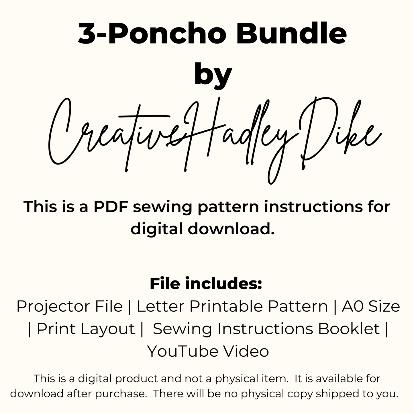 Halloween Poncho Sewing Pattern Bundle Spider Web Pumpkin and Ghost with Video Tutorials Sizes XS-5XL