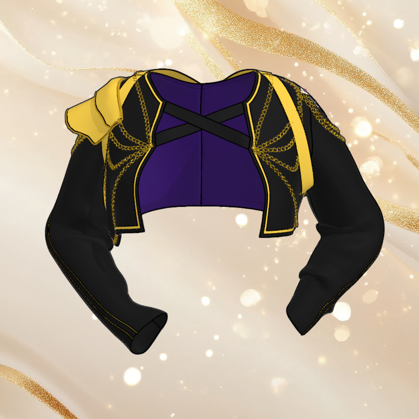 Black & Gold Fantasy Jacket Sewing Pattern, K-Pop Inspired Cosplay, 18 Sizes (PDF and Projector Files)