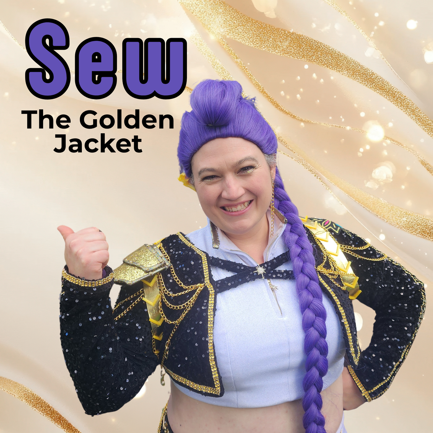Black & Gold Fantasy Jacket Sewing Pattern, K-Pop Inspired Cosplay, 18 Sizes (PDF and Projector Files)