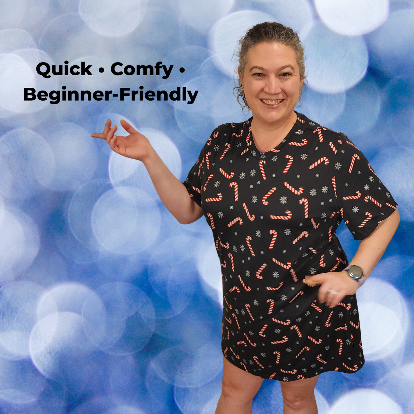 Easy Sleep Shirt Sewing Pattern – Beginner Knit Pajama Top PDF 17 Sizes