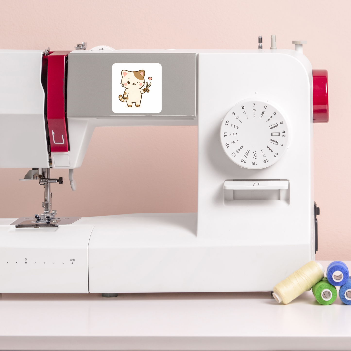 Tan Cat Sewing Sticker Set – for Sewists & Crafters – 1" or 2" Vinyl Stickers