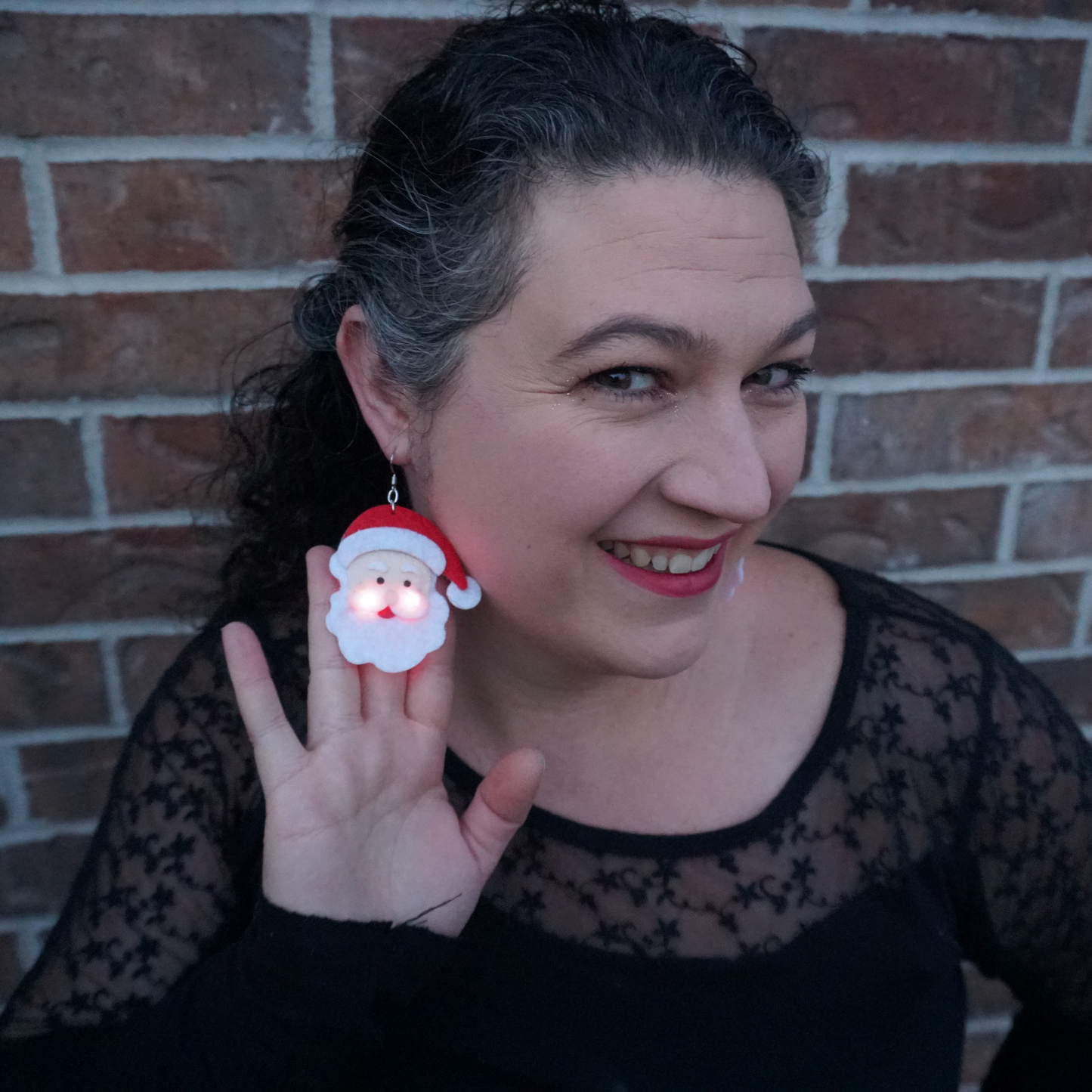 DIY Light-Up Santa Earrings Pattern | Light-Up Santa Earrings | DIY Santa Earrings | Cricut Santa Earrings | Cricut Light-Up Santa Earrings