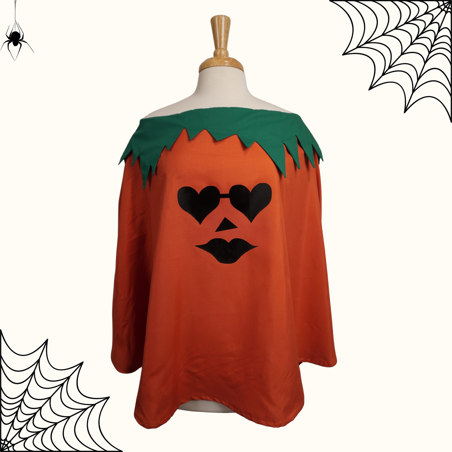 Pumpkin Poncho Sewing Pattern Printable and Projectable Files with 20 Face Options and Step by Step Video Tutorial Sizes XS-5XL