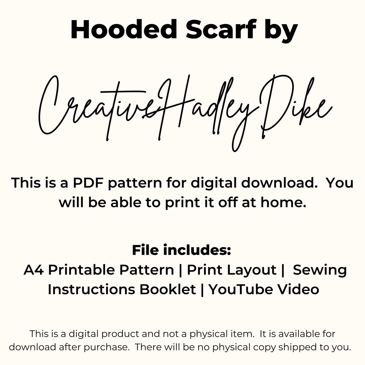 Hooded Scarf Sewing Pattern