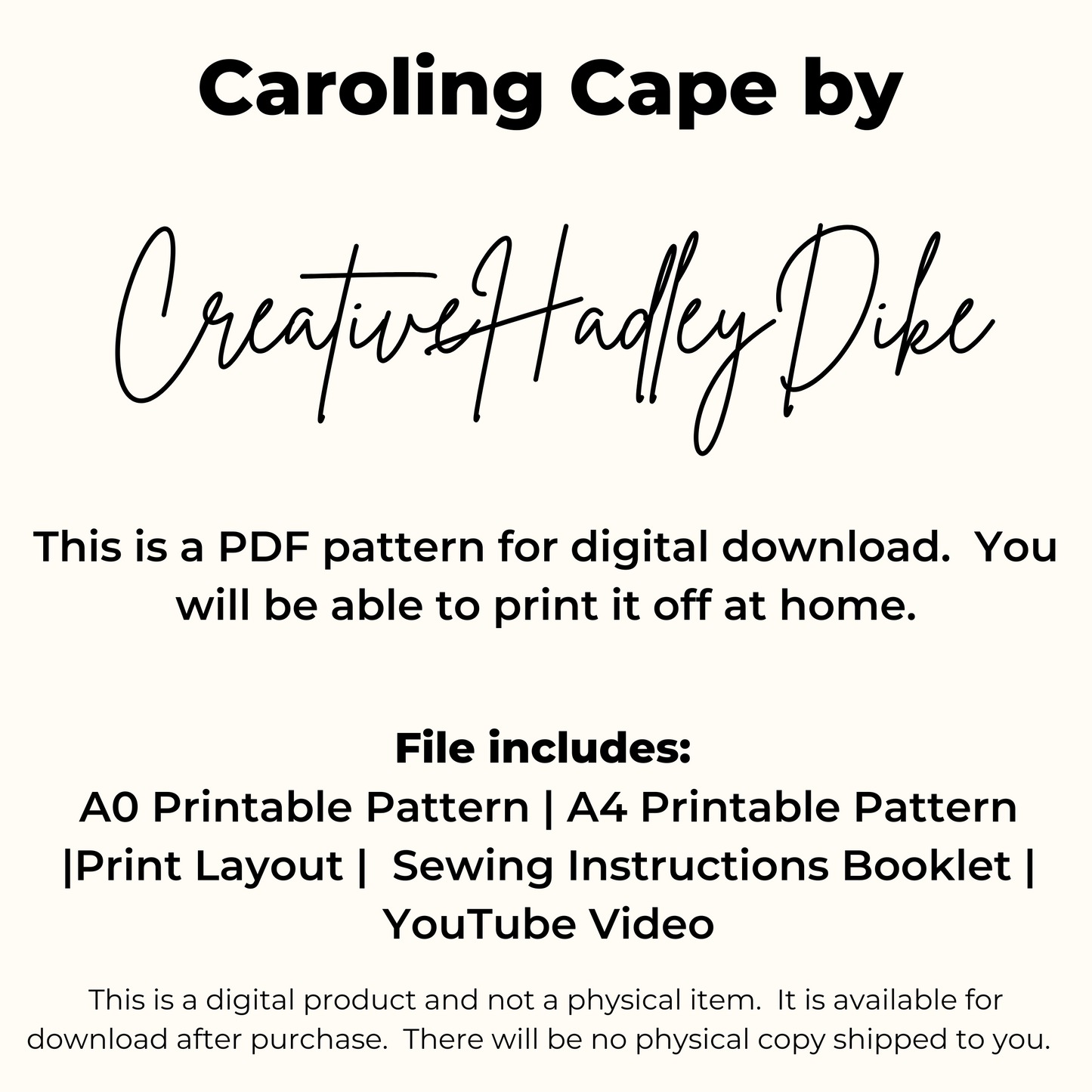 Caroling Cape PDF Sewing Pattern