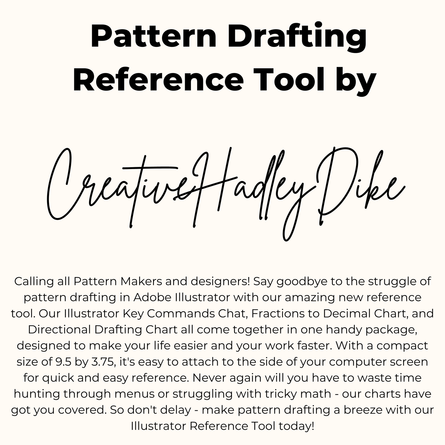 Pattern Drafting Illustrator Reference Tool | Flat Patterning Illustrator Reference Tool | Pattern Making Illustrator Reference Tool