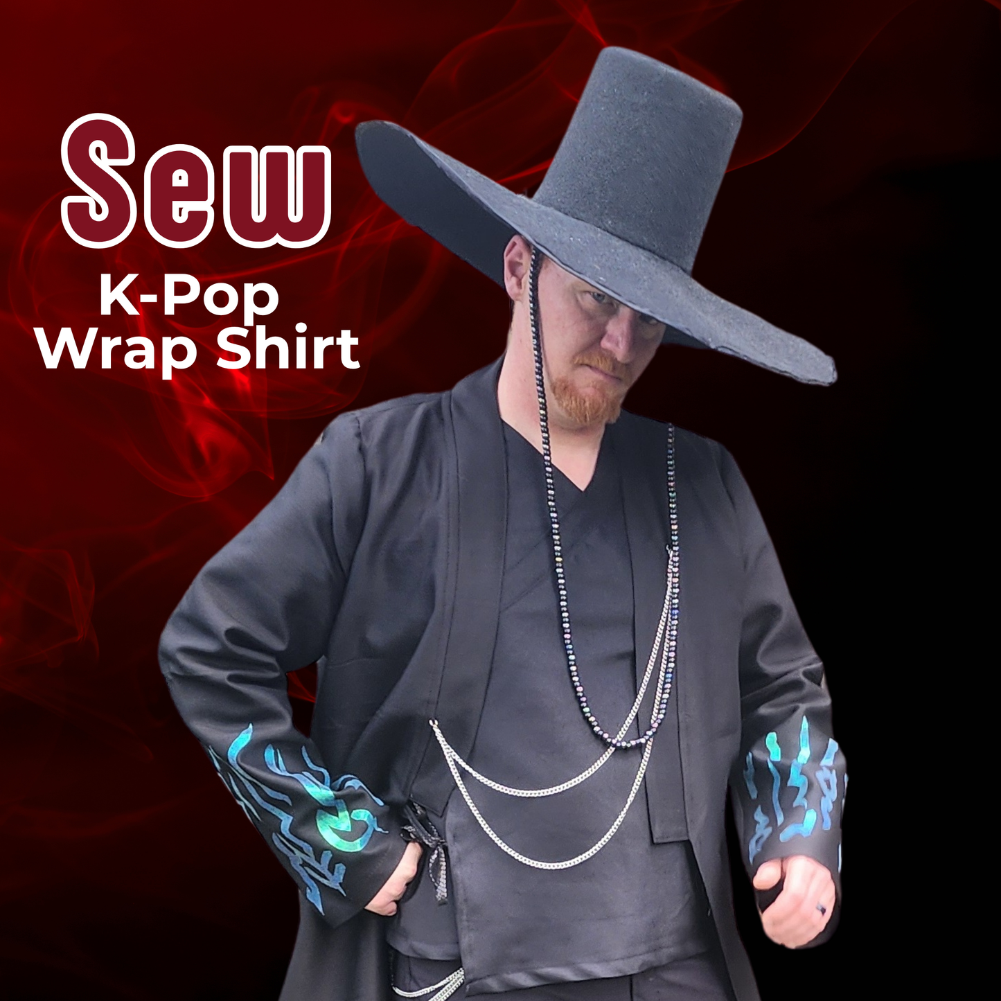 K-Pop Inspired Wrap Top Sewing Pattern 14 sizes in PDF and Projector Files with a sew along video