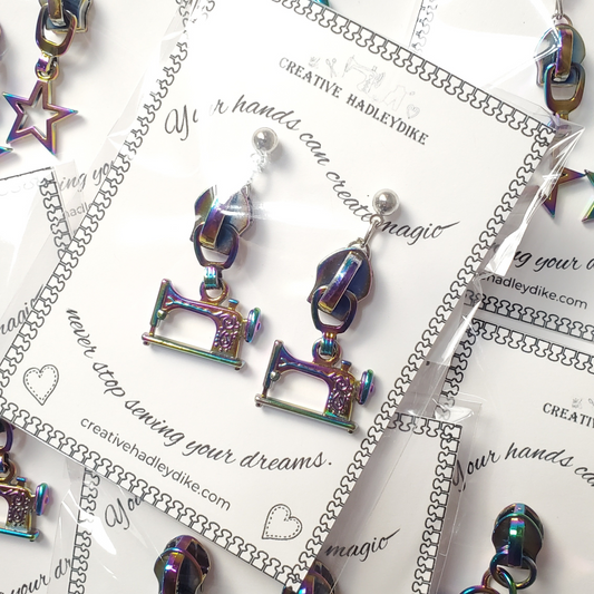 Iridescent Zipper Pull Earrings