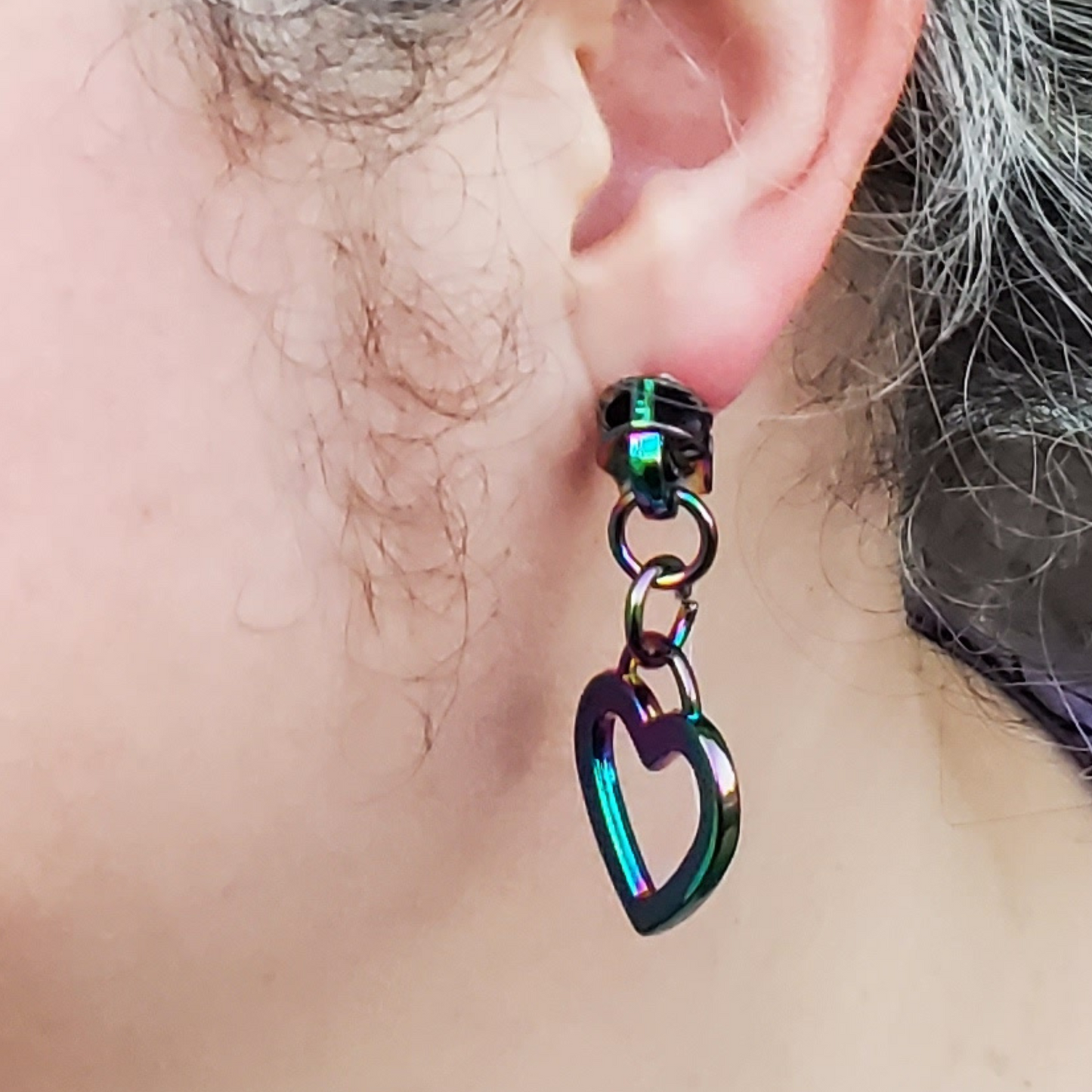 Iridescent Zipper Pull Earrings