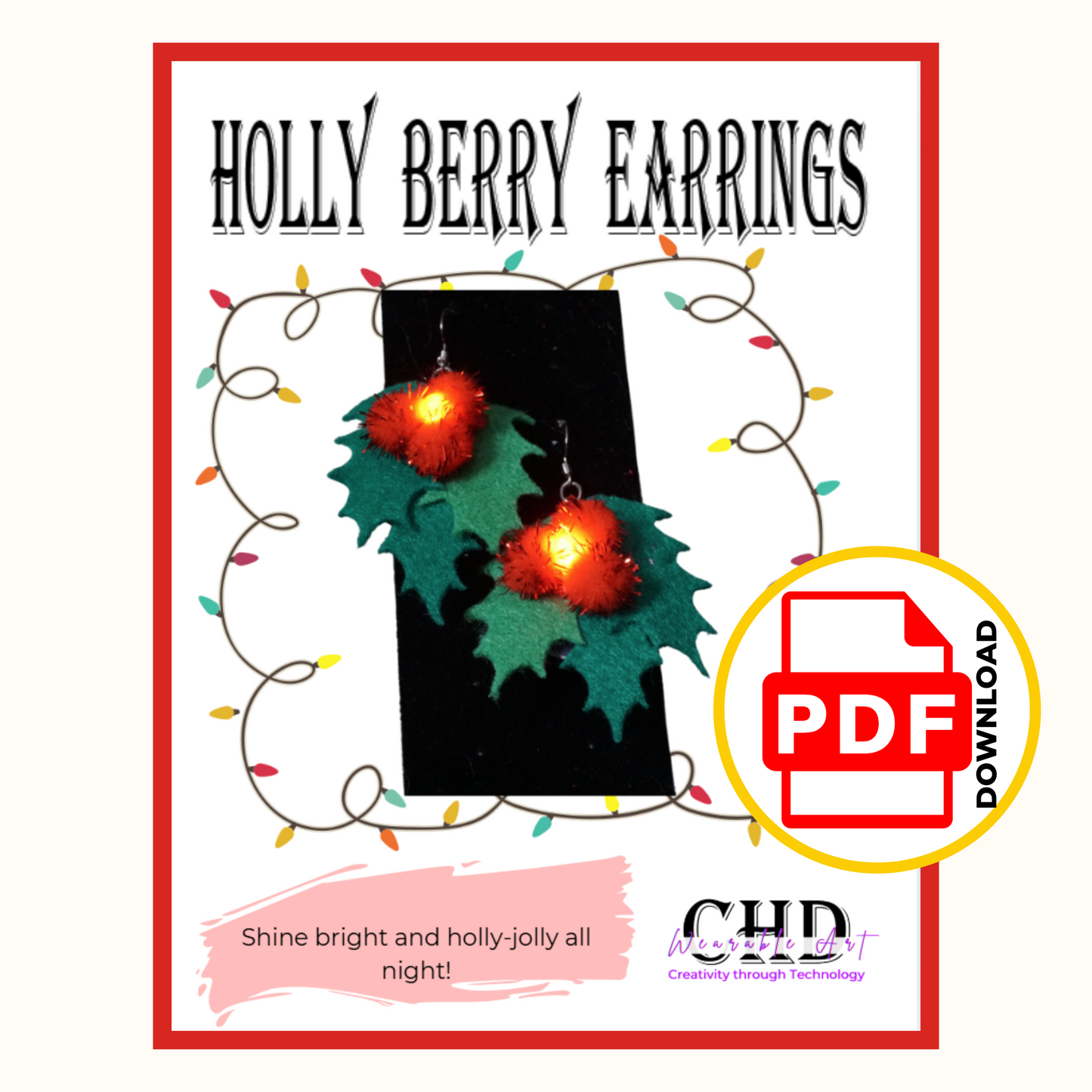 DIY Holly Berry Earrings Pattern