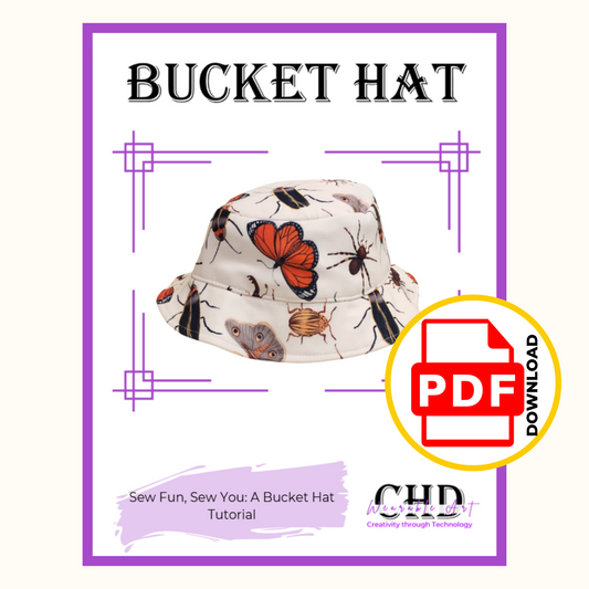 DIY Bucket Hat PDF Pattern & Tutorial | Instant Download with YouTube Sew-Along | Printable or Projector Friendly Sewing Guide