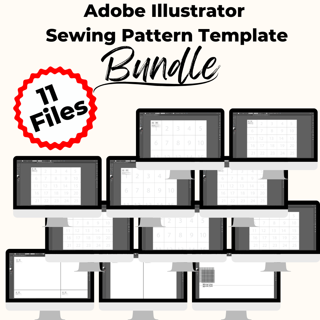 Illustrator Sewing Pattern Print Board Template Bundle (Digital Download)