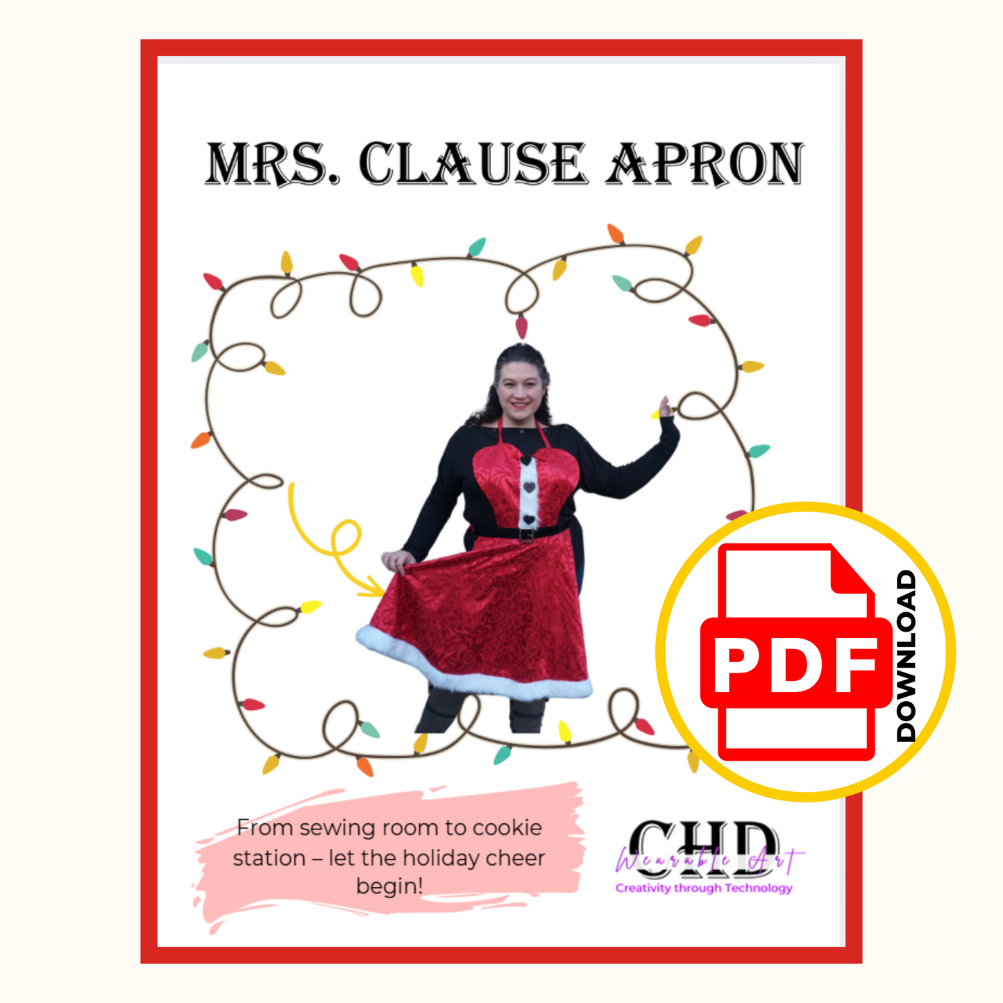 Mrs. Claus Apron Sewing Pattern