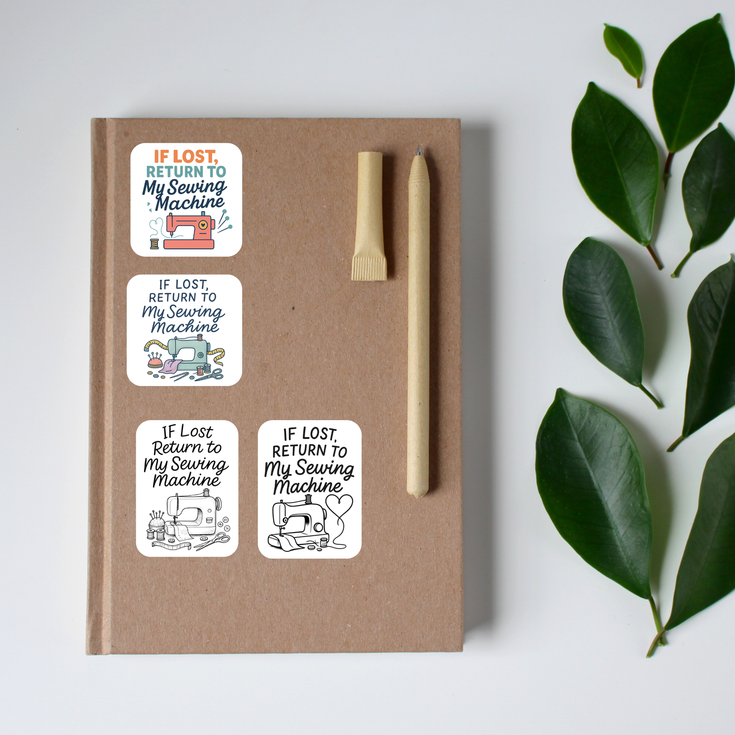 If Lost Return to My Sewing Machine Stickers – Sewing Humor Glossy Vinyl Decals