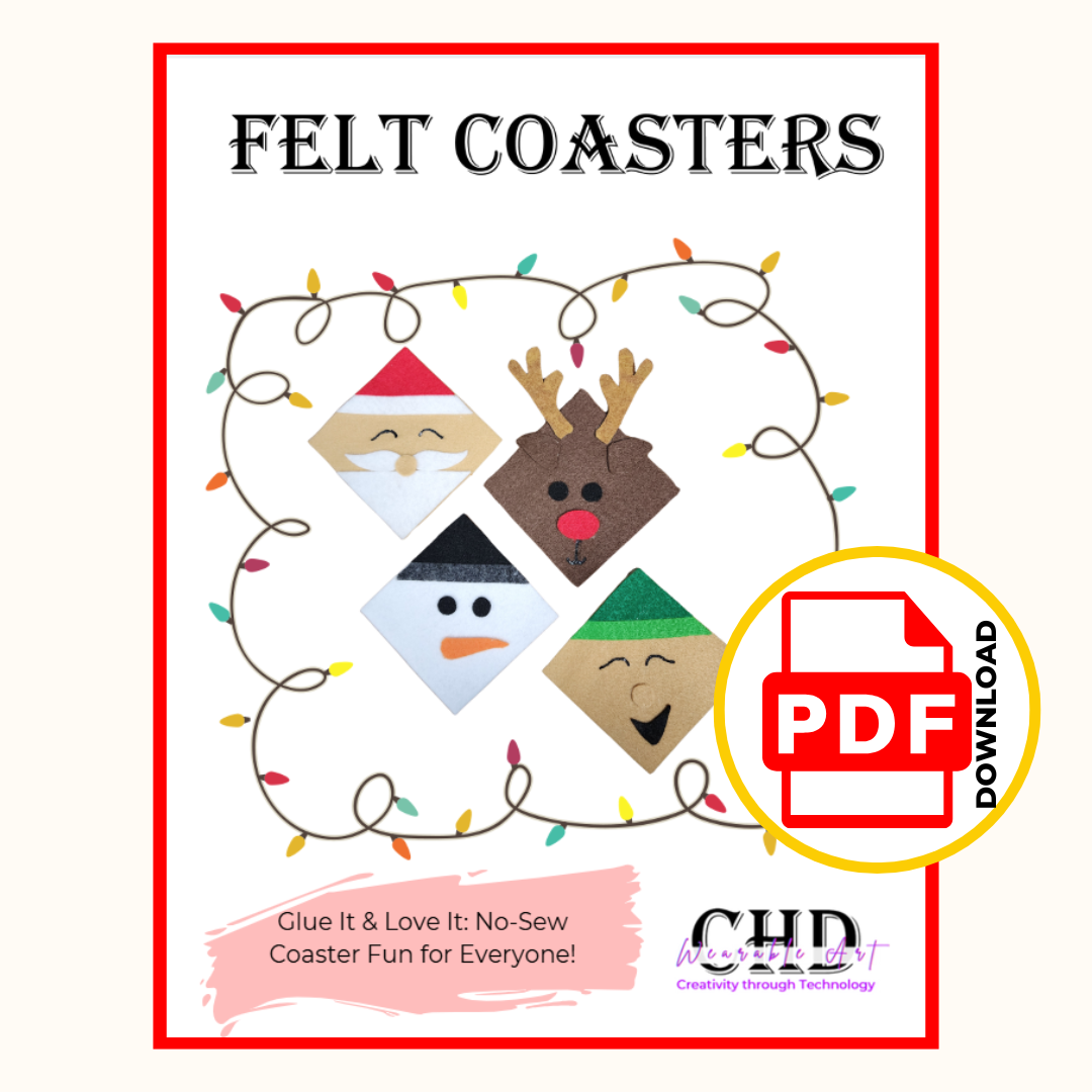 DIY Felt Christmas Coasters Sewing Pattern