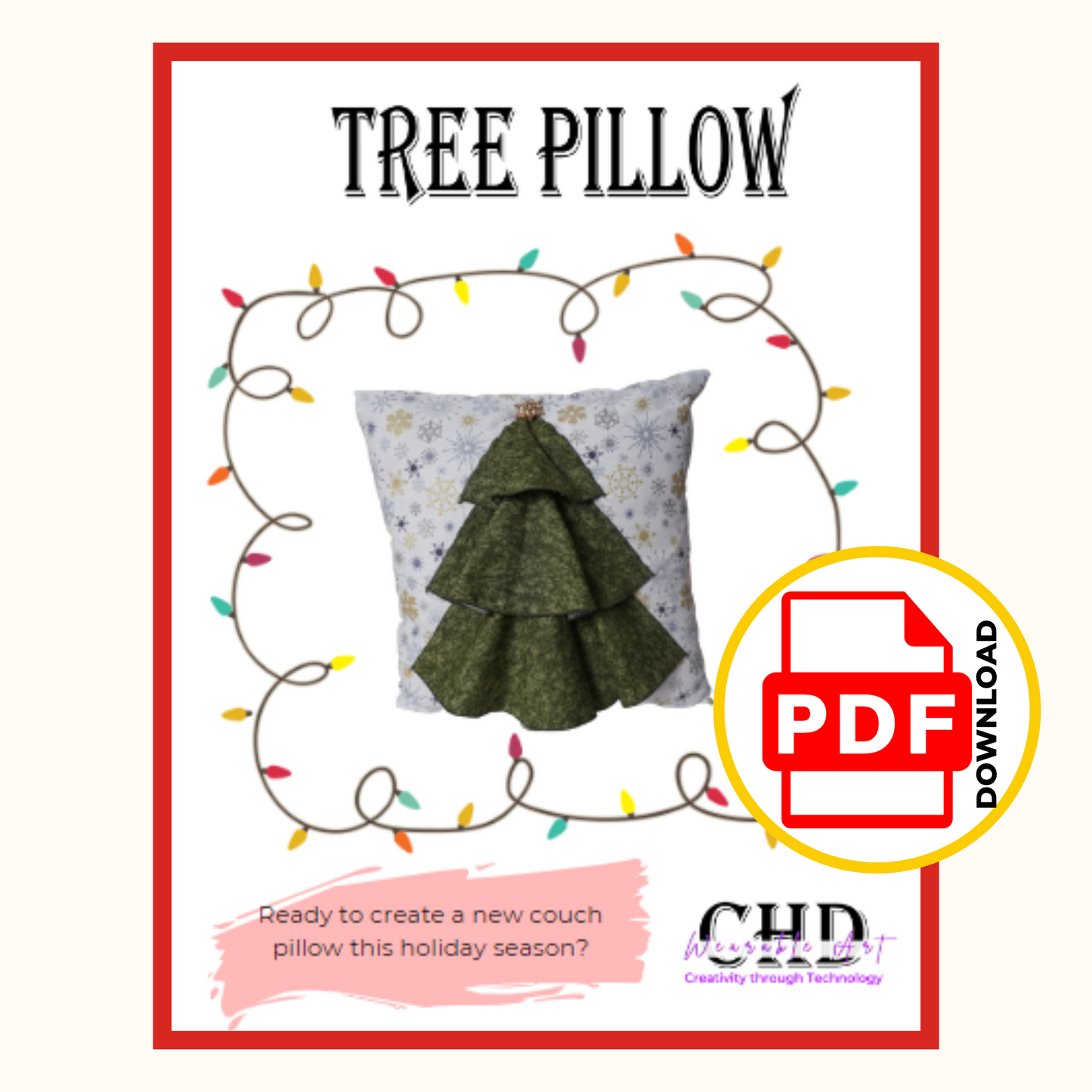 Tree Pillow Case PDF Sewing Pattern