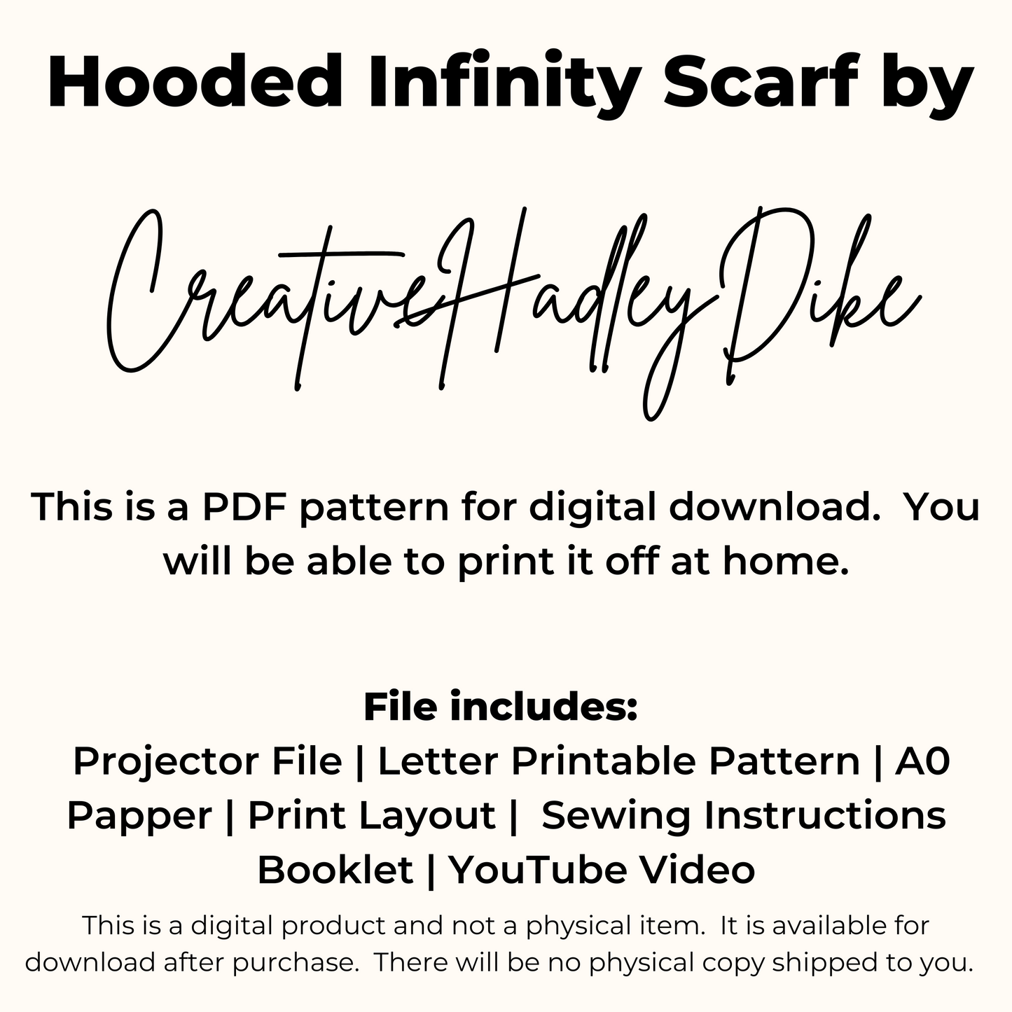 Hooded Infinity Scarf Sewing Pattern