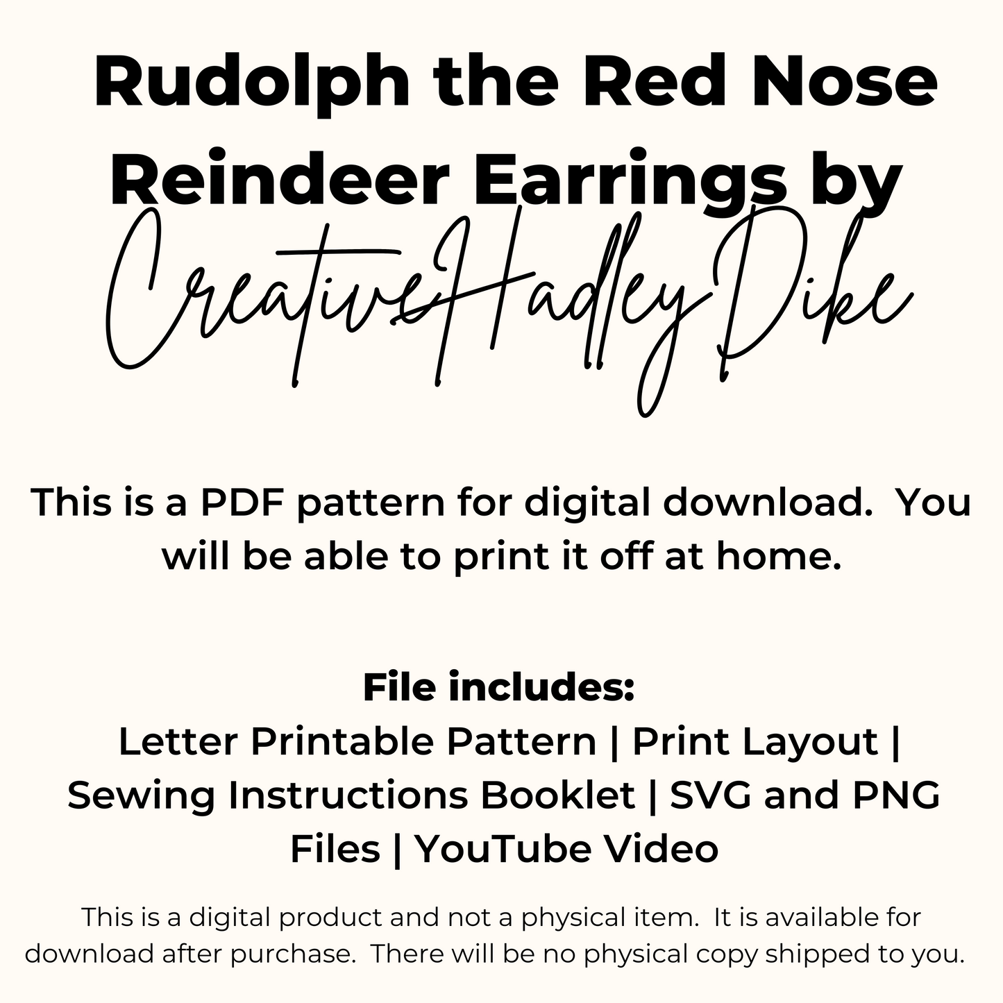 Festive Reindeer Earrings Pattern