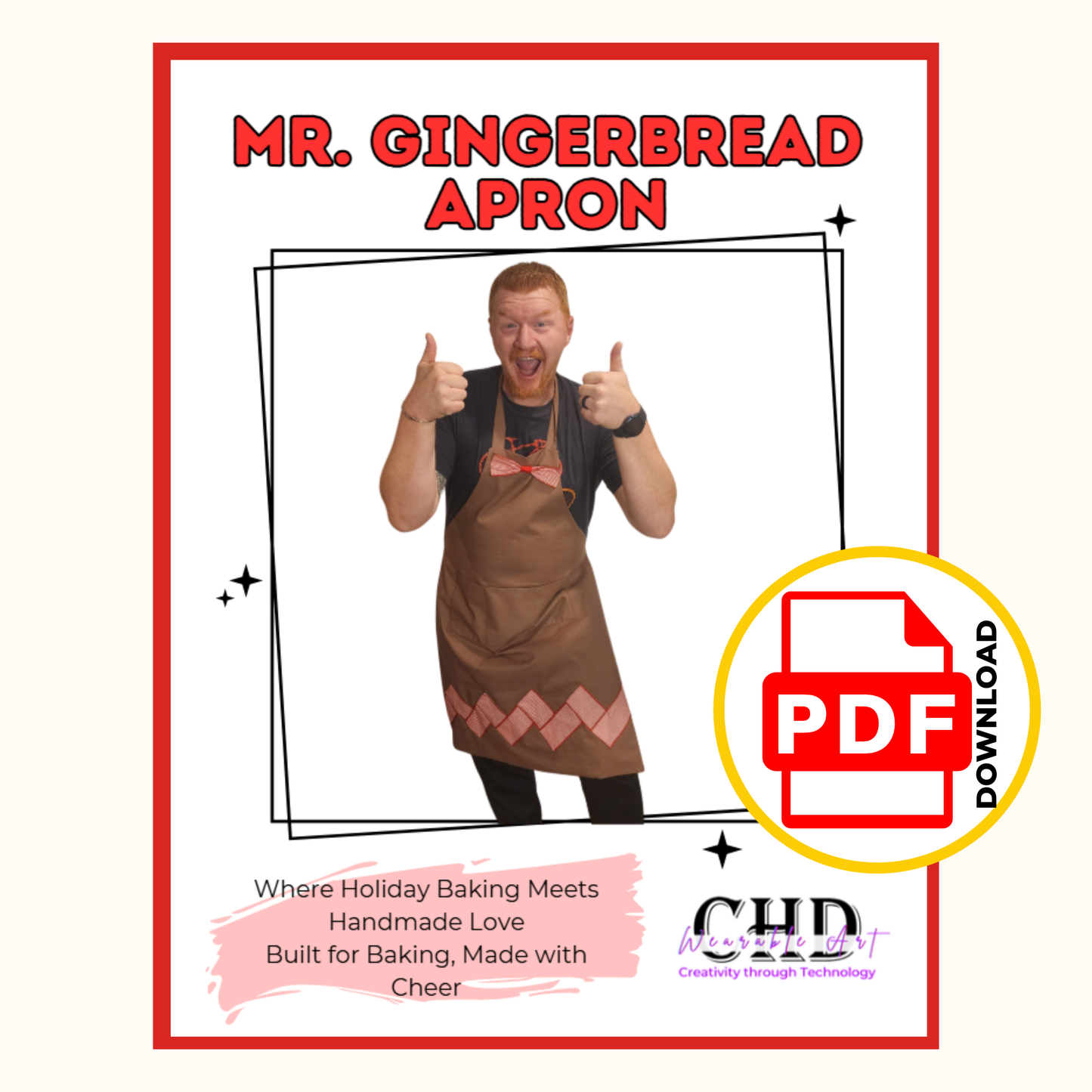 Gingerbread Baker Apron – Holiday Sewing Pattern PDF