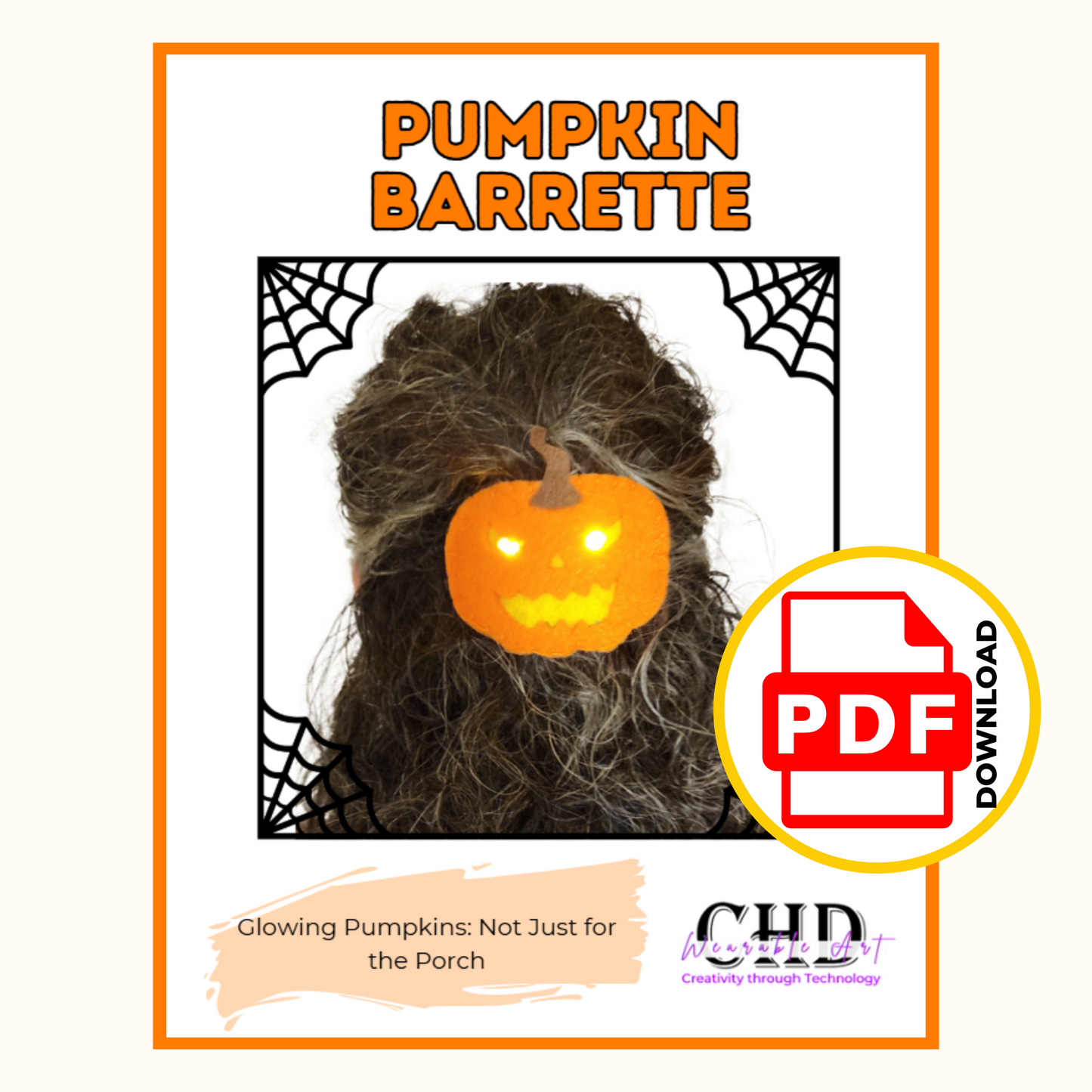 Pumpkin Hair Clip Sewing Pattern – Printable PDF & Video Tutorial with 4 Designs