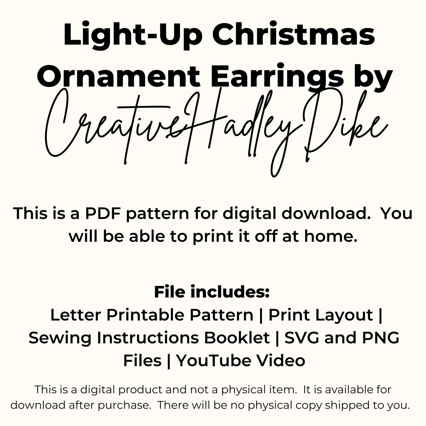 Festive Ornament Earrings Sewing Pattern