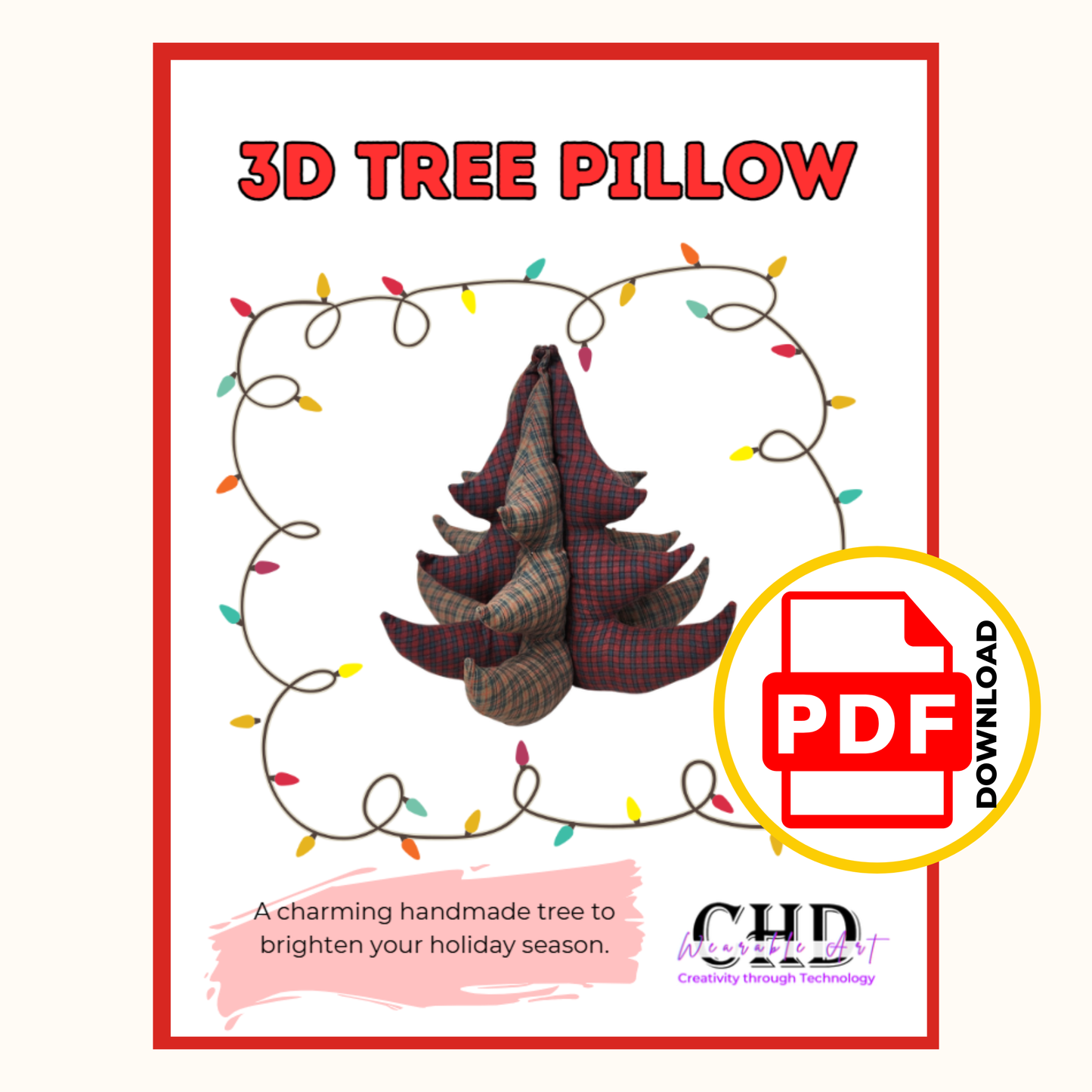 3D Tree Sewing Pattern,  Holiday Decor PDF