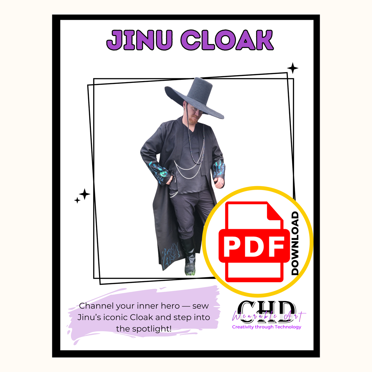 K-Pop Inspired Cloak Sewing Pattern (PDF and Projector Pattern)
