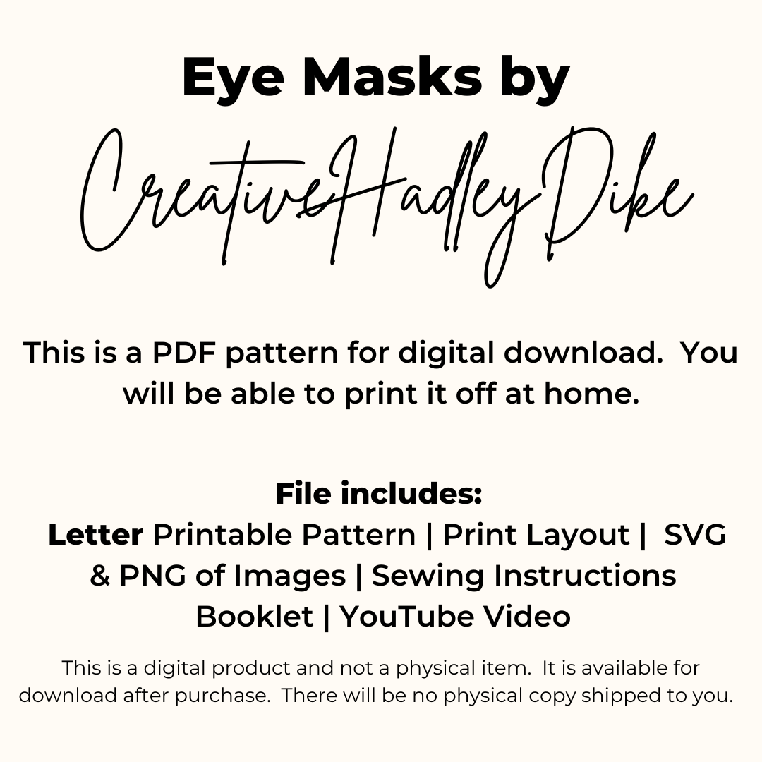 DIY Eye Mask Sewing Pattern