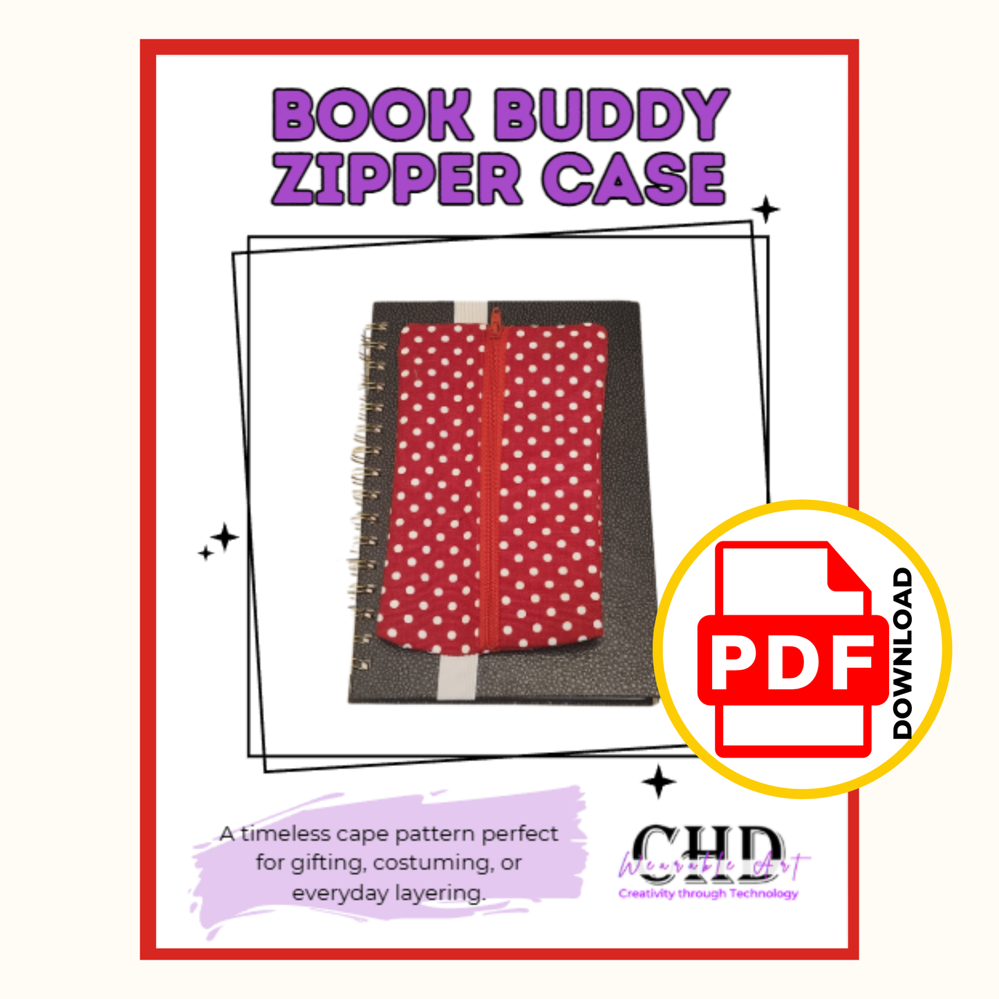 Sew a Book Zipper Case – Beginner Friendly PDF Pattern