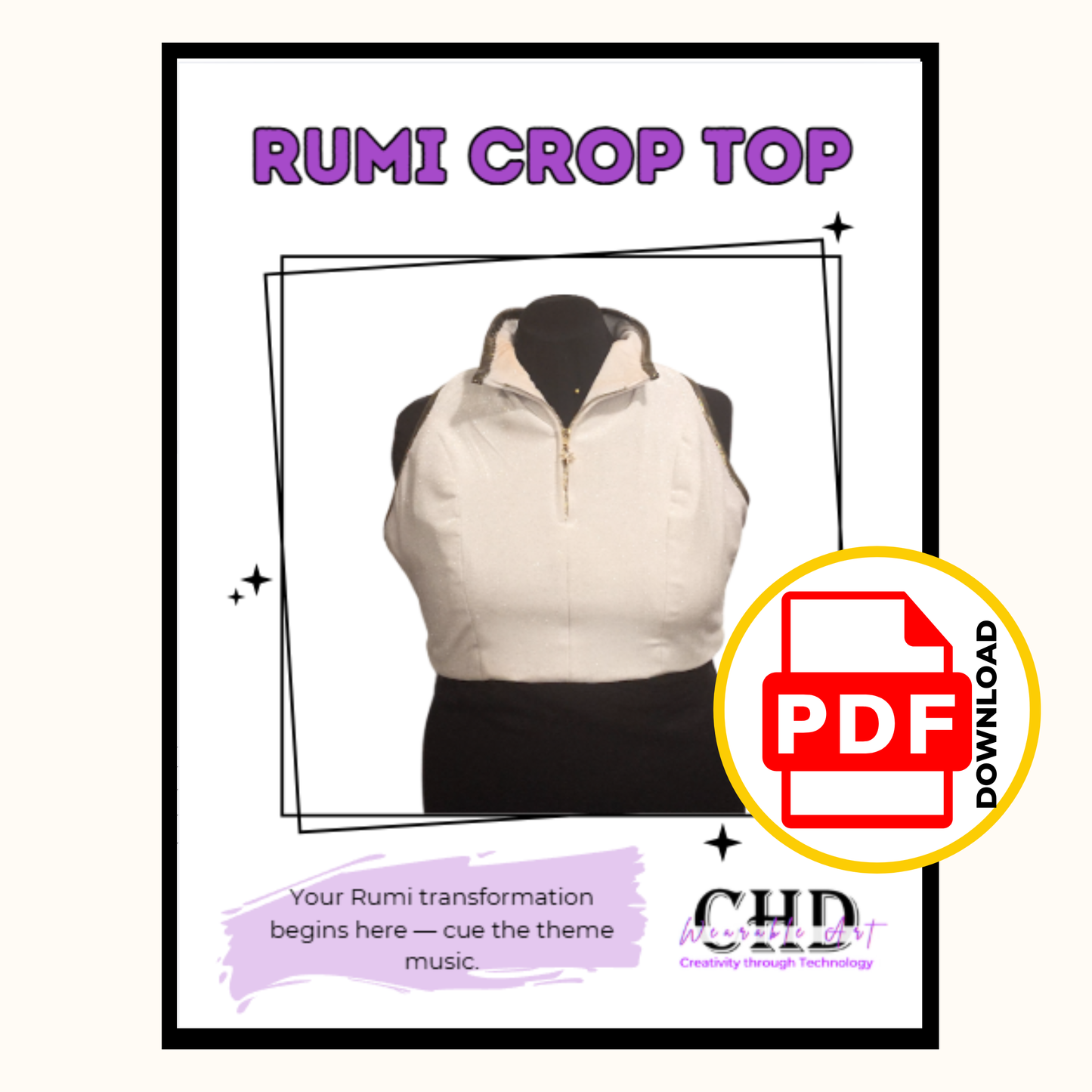 K-Pop Cosplay Crop Top | Demon Fighting Outfit DIY Tutorial - 18 sizes - Projector and Print Files