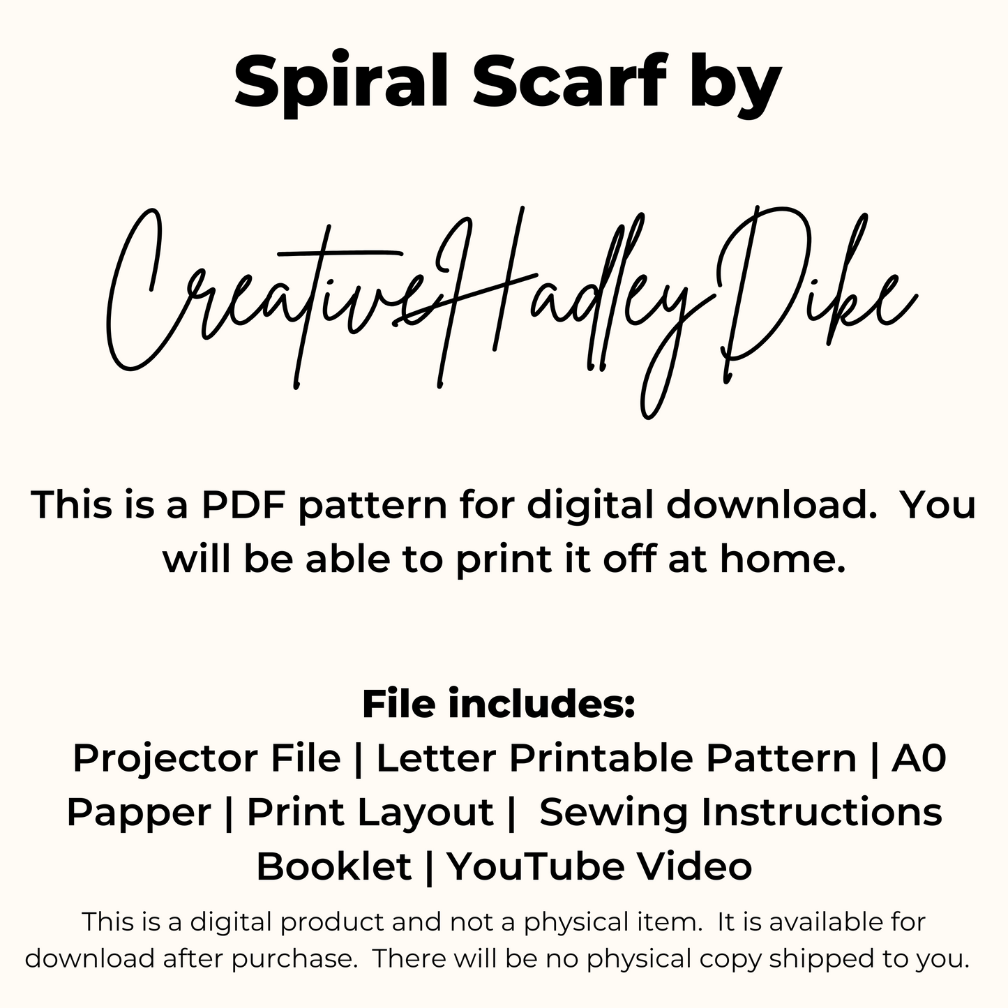 Spiral Scarf Sewing Pattern