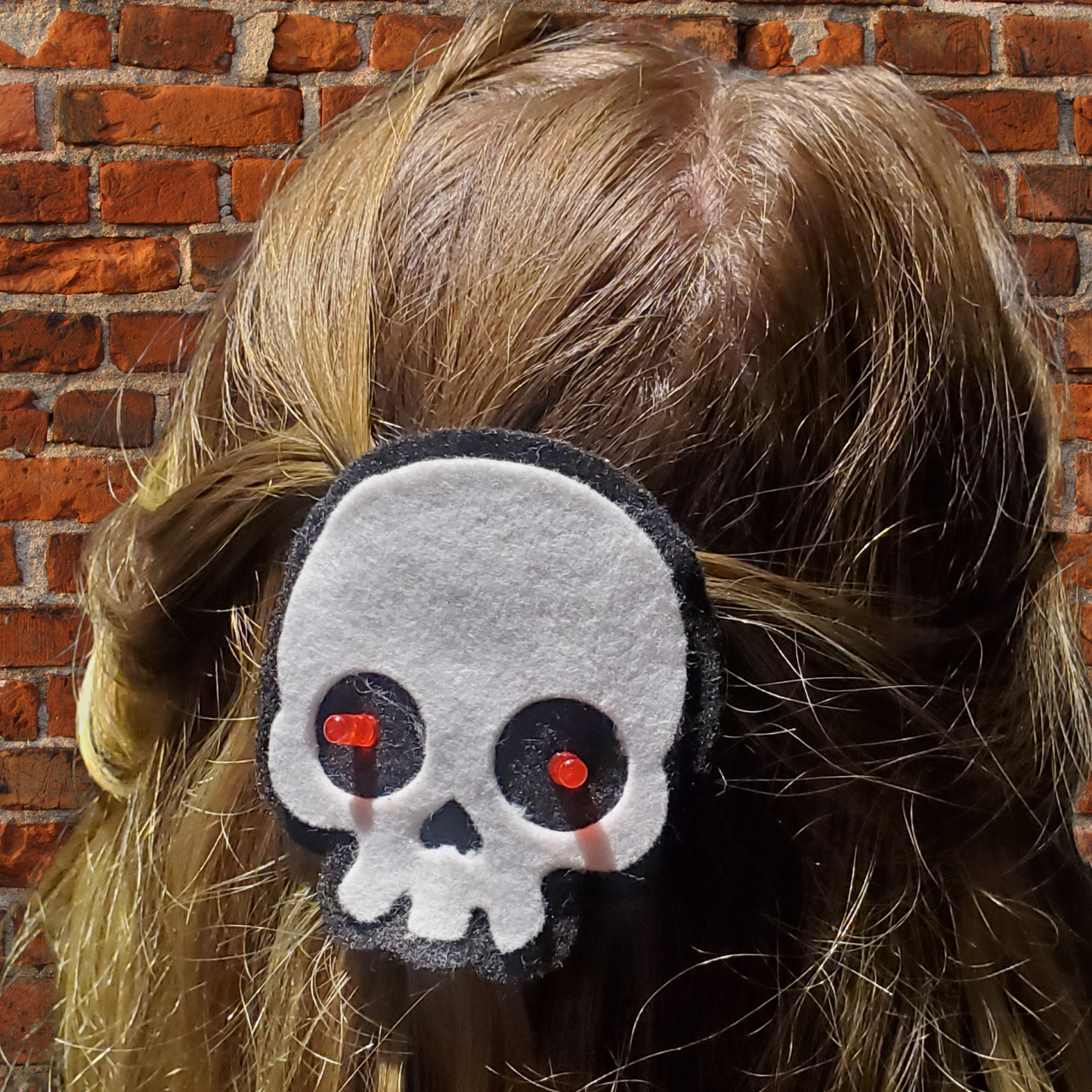 Light-Up Skull Barrette Sewing Pattern – Beginner Friendly DIY Craft | DIY Barrette | Halloween Barrette | Skull Accessory | Skull Barrette