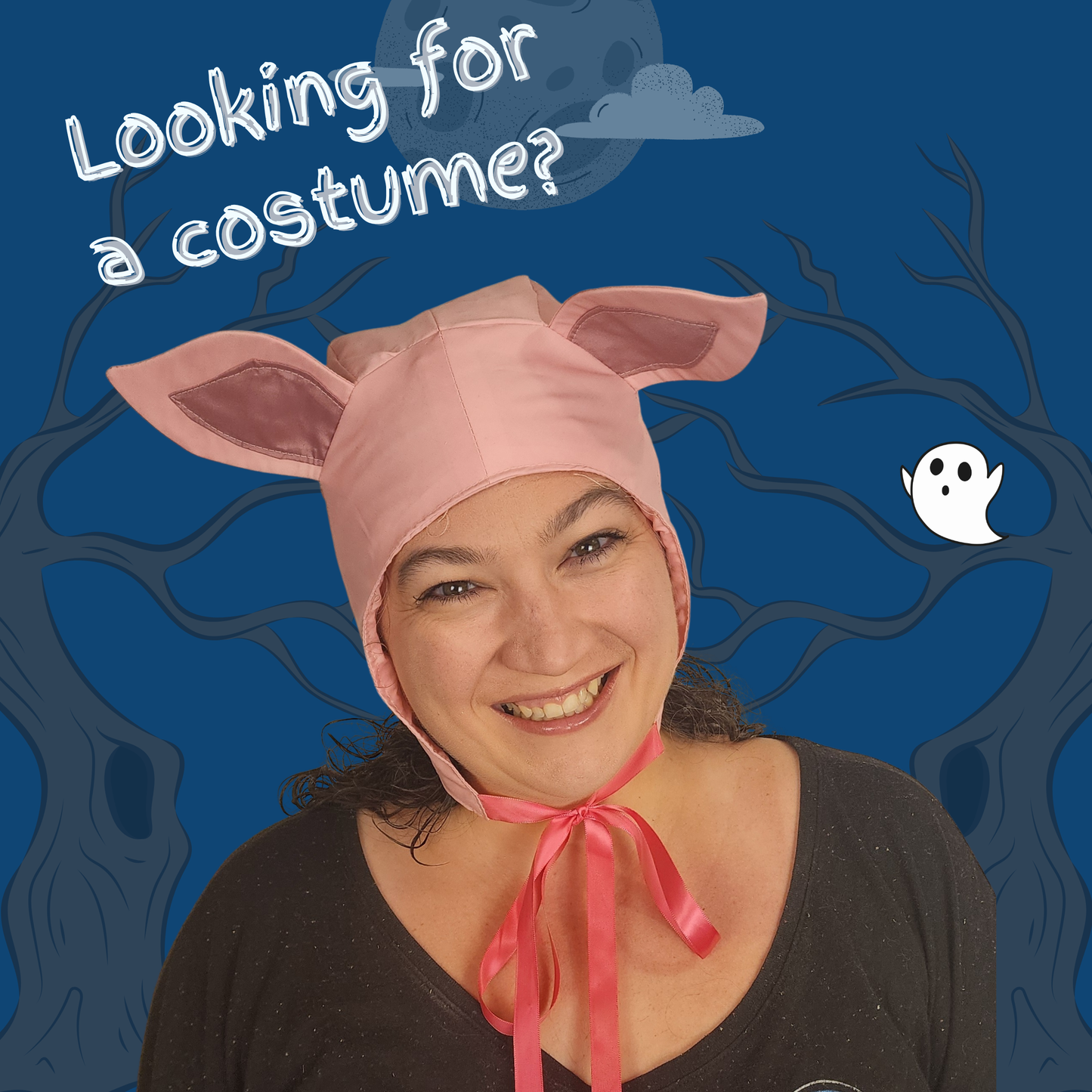 Pig Hood Sewing Pattern, PDF + Projector  8-Sizes