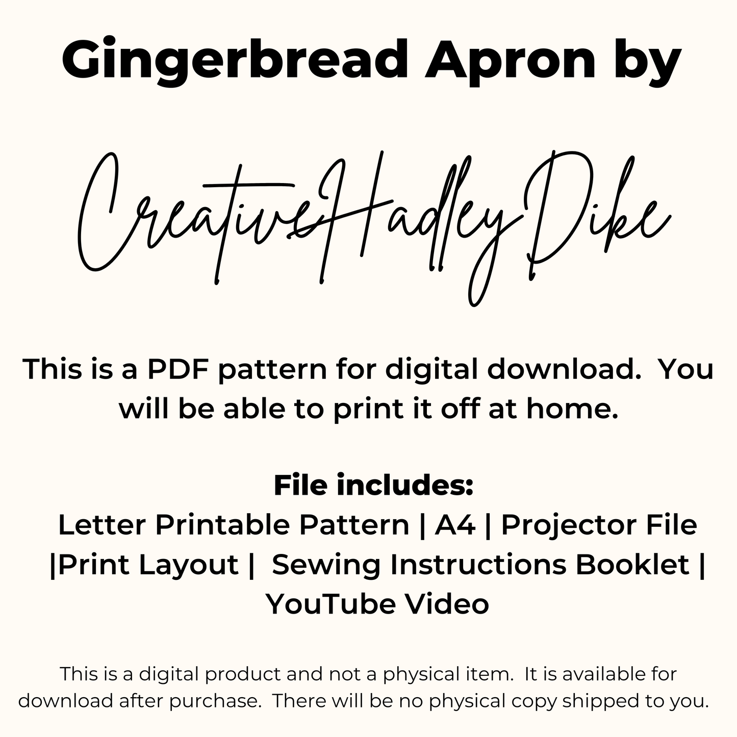 Gingerbread Baker Apron – Holiday Sewing Pattern PDF