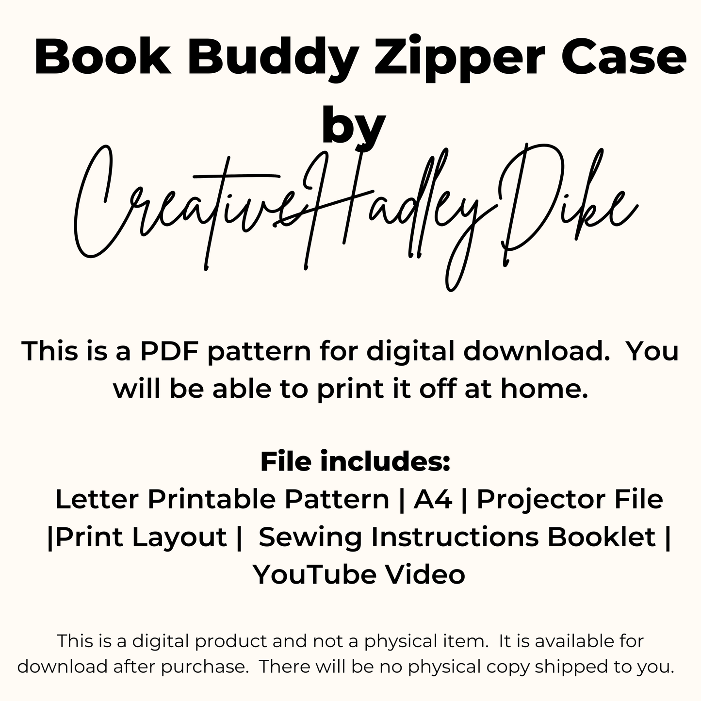 Sew a Book Zipper Case – Beginner Friendly PDF Pattern