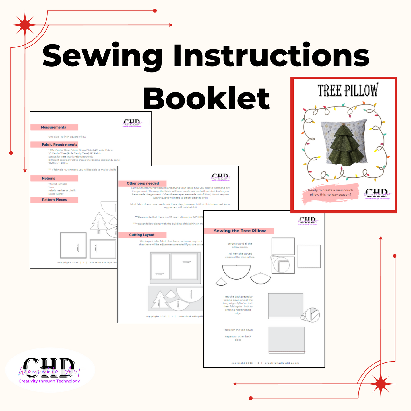 Tree Pillow Case PDF Sewing Pattern