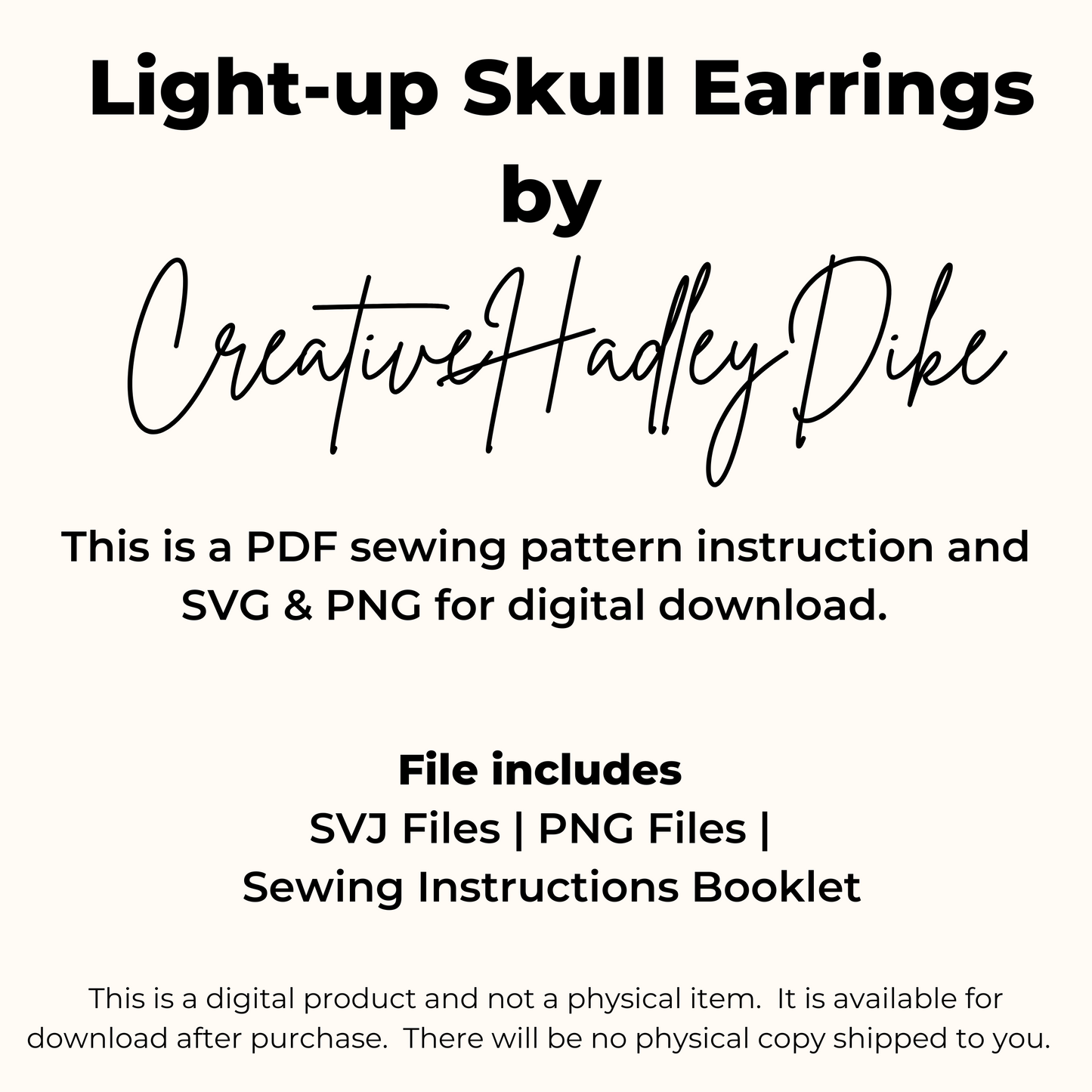 Light-Up Skull Earrings Sewing Pattern – Beginner Friendly DIY Halloween Craft 💀✨