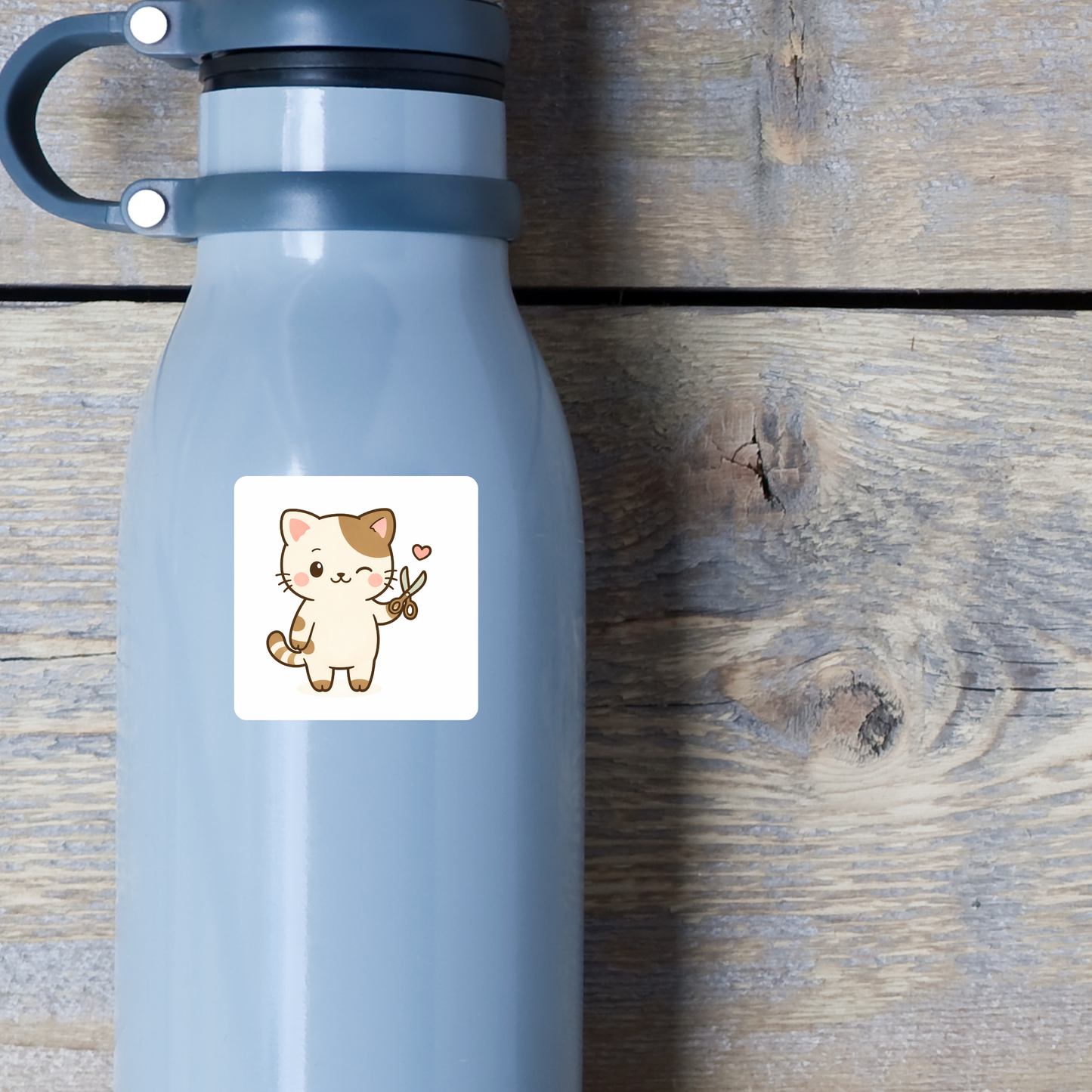 Tan Cat Sewing Sticker Set –  for Sewists & Crafters – 1" or 2" Vinyl Stickers