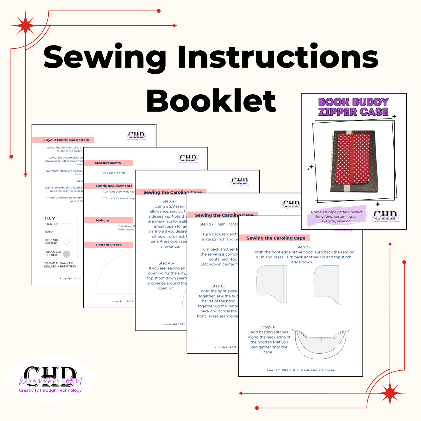 Sew a Book Zipper Case – Beginner Friendly PDF Pattern