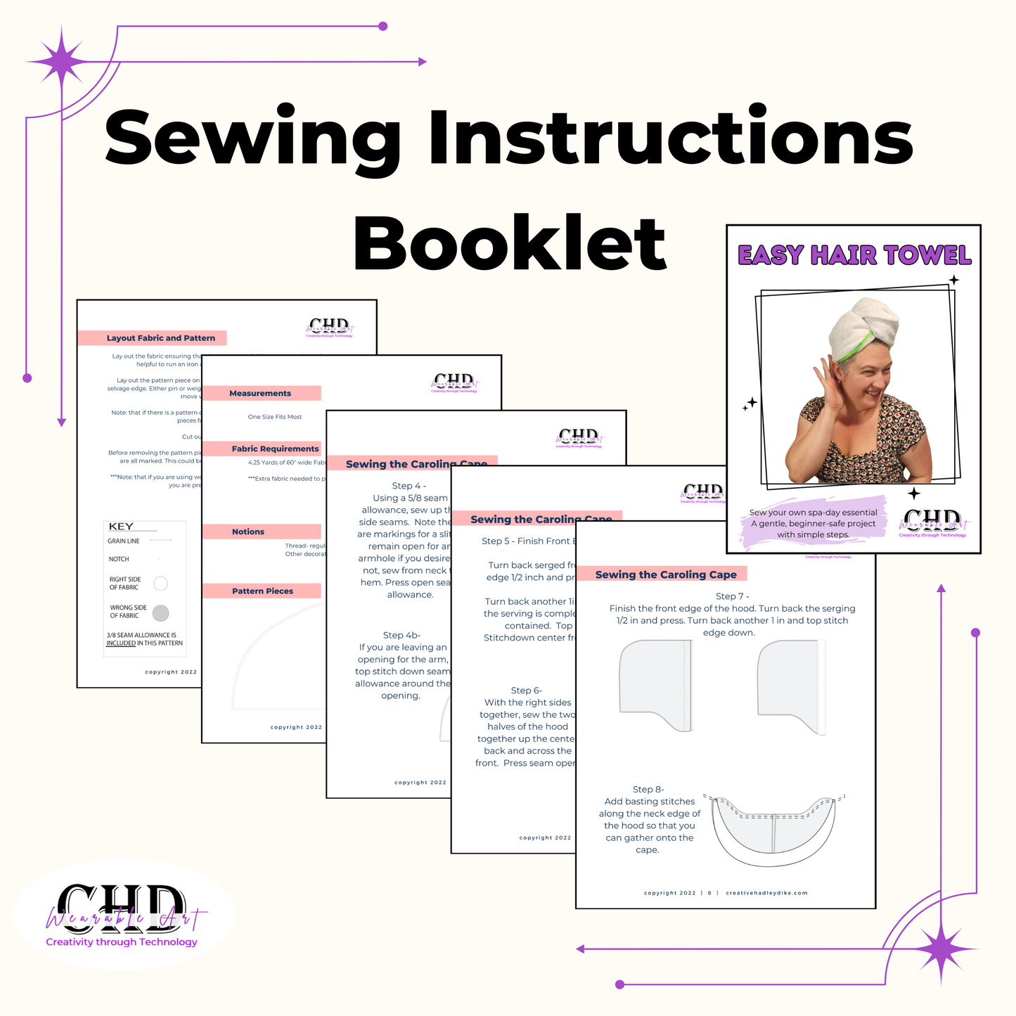 Soft Hair Towel Wrap Sewing Pattern for Beginners